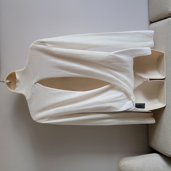 ZARA KNIT CREAM SWEATER OPEN BACK High Neck Long Sleeve Size S - Picture 2 of 4